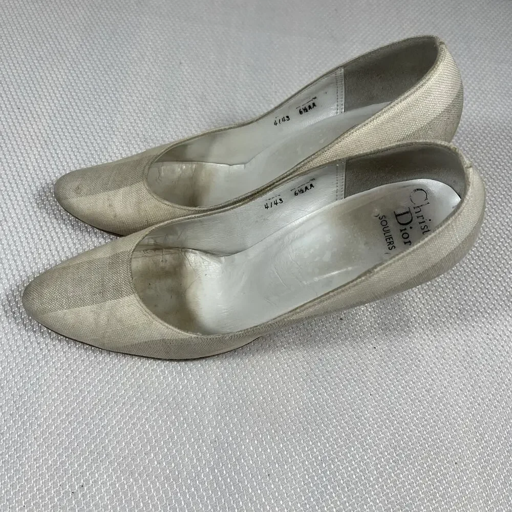 True Vtg‎ Authentic Christian Dior Souliers Classic Pumps Europe Sz 37 /6.5AA